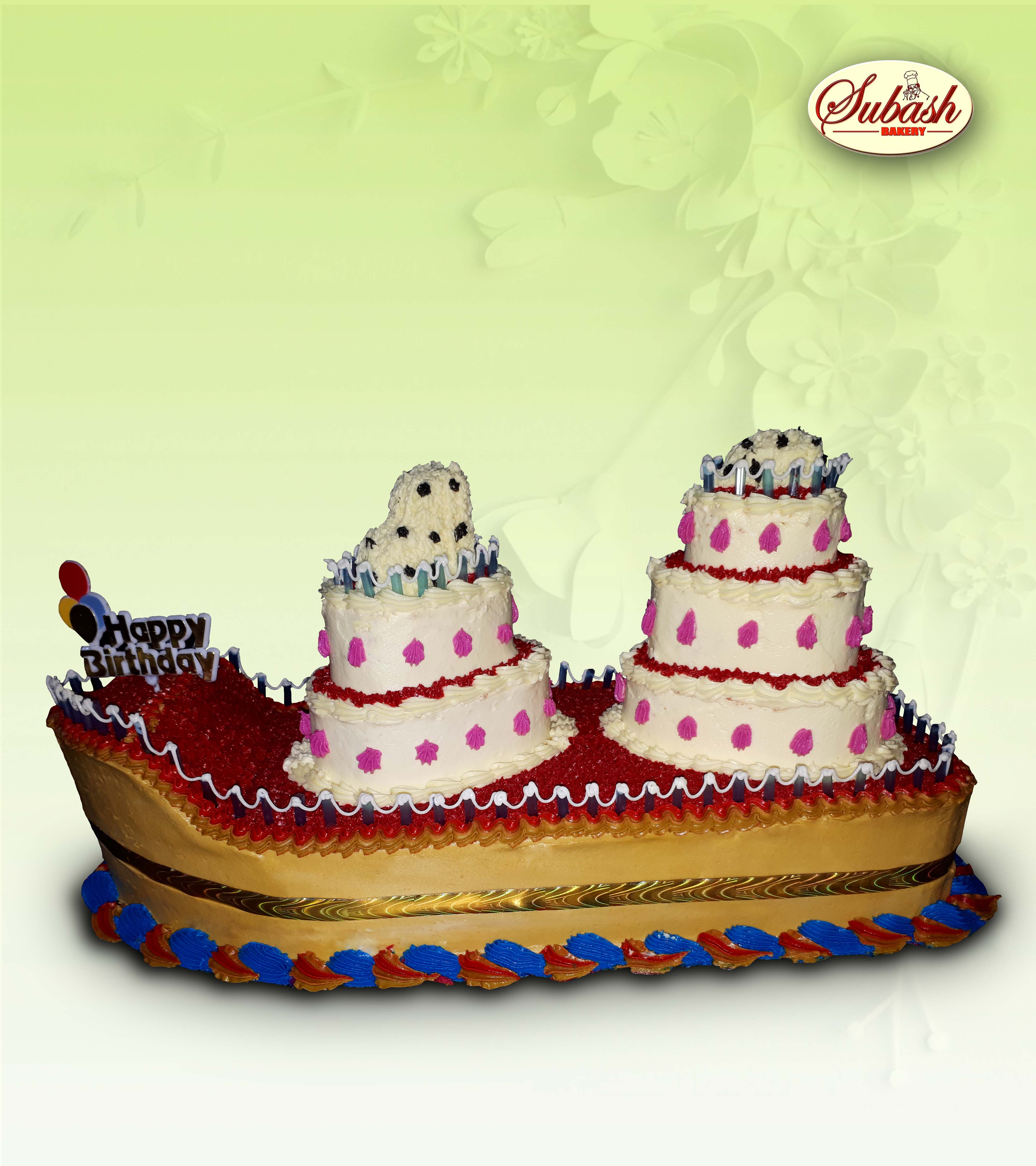 Boat Shape Birthday Cake 